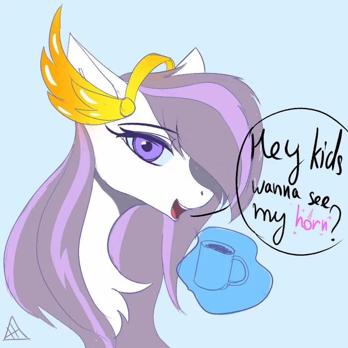 Hey kids, want to see my horn? - My little pony, Original character, Mlp Athena, 