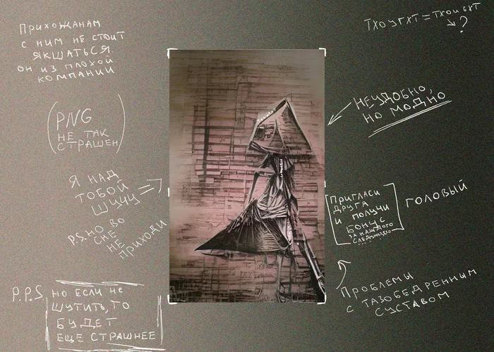 [Truncated] pyramid-headed thehought - My, Dream, Emotions, Pyramid head, Internal dialogue, Thoughts, 