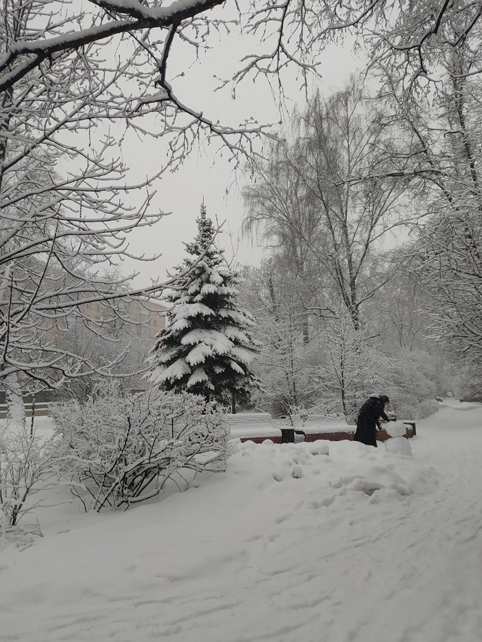 Снегопад 2 апреля в Москве