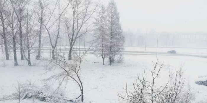 Saransk 35 March - My, Snow in spring, Road, , Saransk