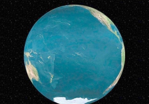 Так выглядит Земля с непривычного ракурса — со стороны Тихого океана