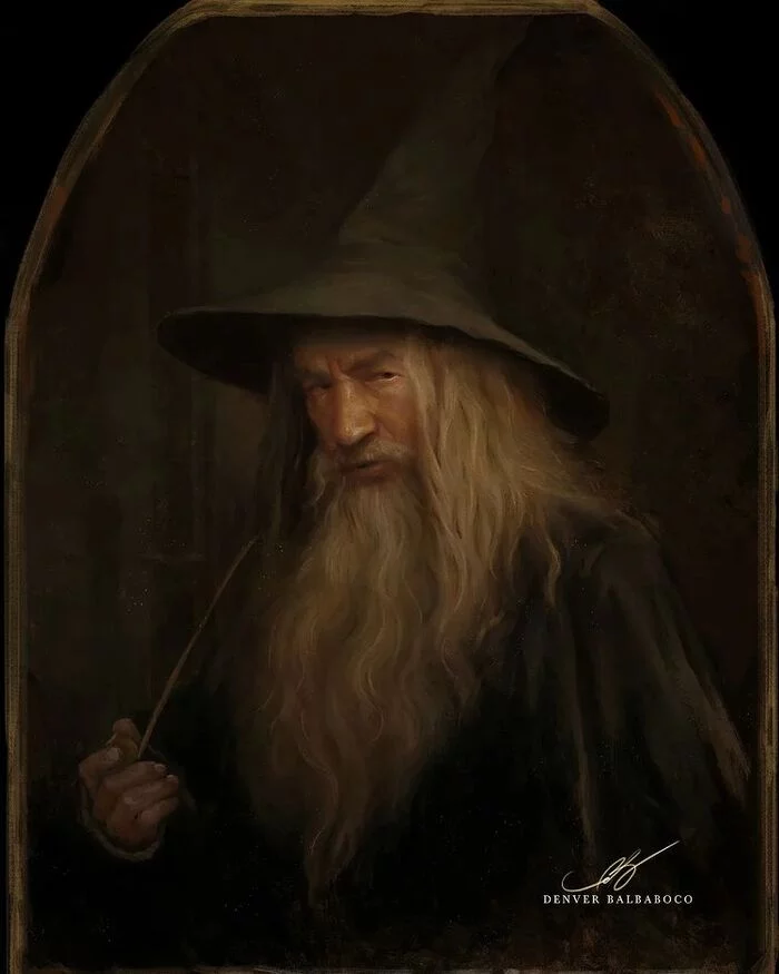 Gandalf - Drawing, Tolkien's Legendarium, Lord of the Rings, Gandalf, Istari, Denver Balbaboco, Art, 