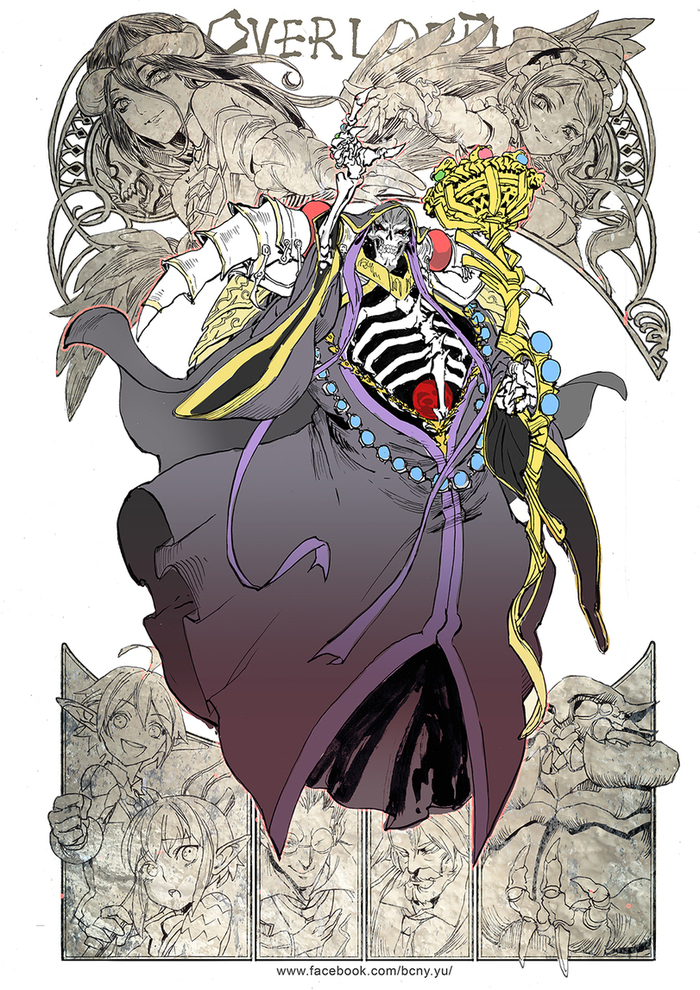  , , Anime Art, Overlord, Ainz Ooal Gown, Albedo (Overlord), Demiurge, Aura Bella Fiora, Mare Bello Fiore, Sebas Tian, Cocytus