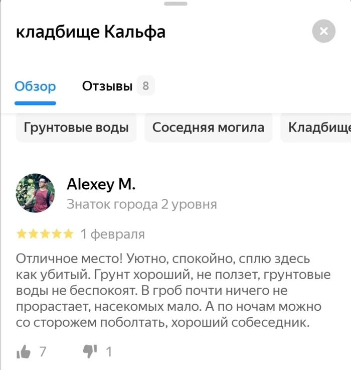 Objectivity of reviews in RuNet - Yandex., Business, Review, Small business, Advertising, Social advertisement, Cemetery, Humor, Black humor, Longpost, 