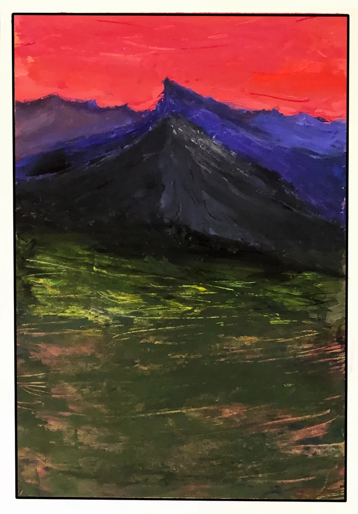 Mountain Land - My, Artist, Painting, Painting, Landscape, Gouache, The mountains, 