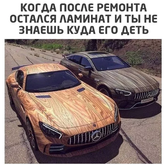 Tuning - Mercedes, Laminate, , Humor, Picture with text