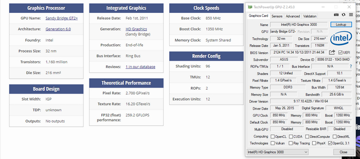 Intel hd graphics 3000 � windows 10