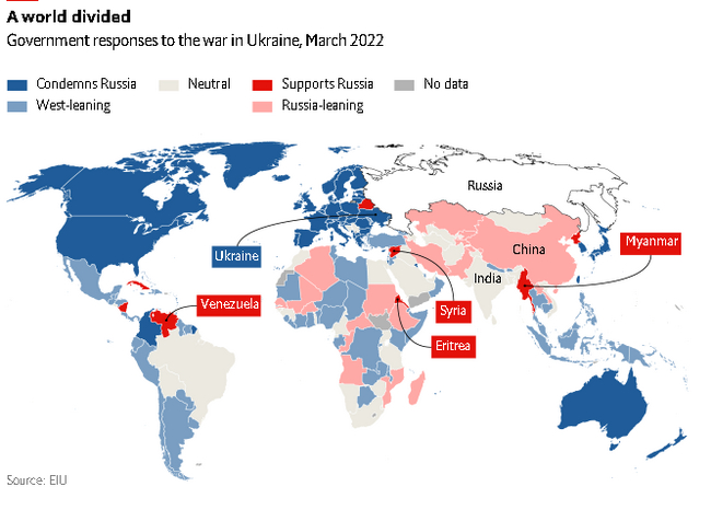 The Economist заявил о неожиданно высоком уровне поддержки России в мире Политика, Евросоюз, Украина, НАТО, Великобритания, СМИ и пресса, Россия, Китай, Индия, Пакистан