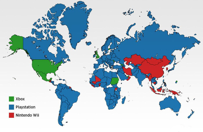 Самые популярные игровые консоли по странам мира