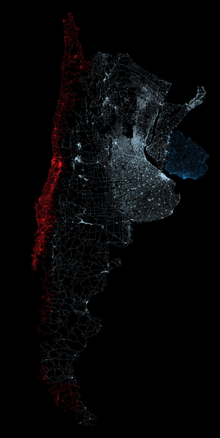 Дорожная сеть Чили, Аргентины и Уругвая