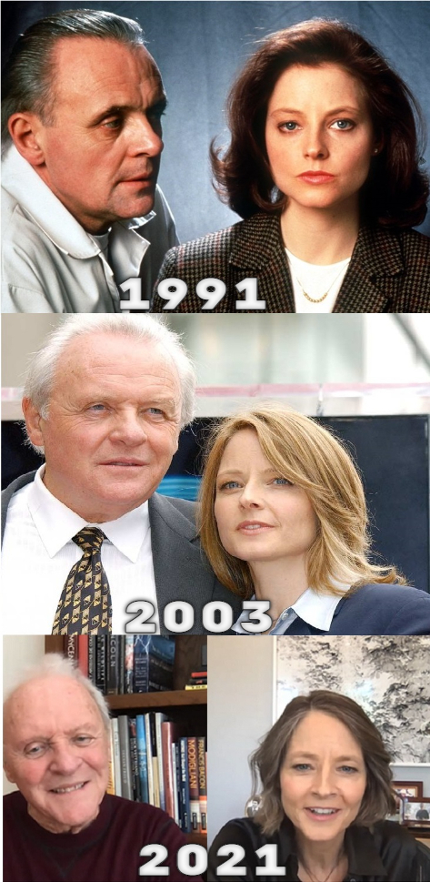 They were still able to make friends. - Anthony Hopkins, Jodie Foster, Actors and actresses, Celebrities, Silence of the Lambs, Hannibal Lecter, friendship, It Was-It Was, Through the years, Movies, The photo, 90th, 2000s, 