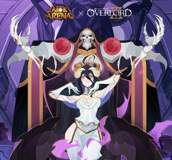 Ainz Oal Gown and Albedo. Official art of AFK Arena - Art, Anime, Anime art, AFK Arena, Ainz ooal gown, Albedo, Mobile games, Succubus, Girl with Horns, Overlord, 