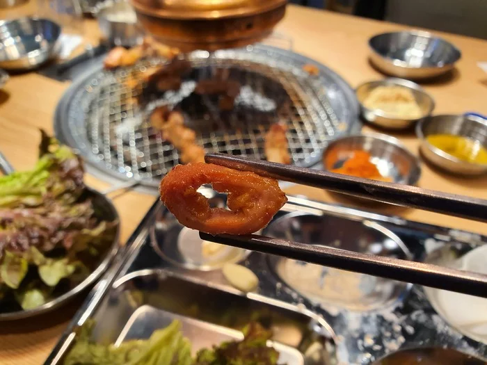 Unlimited meat for 1095 rubles in Korea! How do pigs eat rectum...? - My, Корея, South Korea, Food, Fancy food, Gourmet, Delicacy, A restaurant, Asia, Meat, Meat eaters, Longpost, Overview, Food Review, 