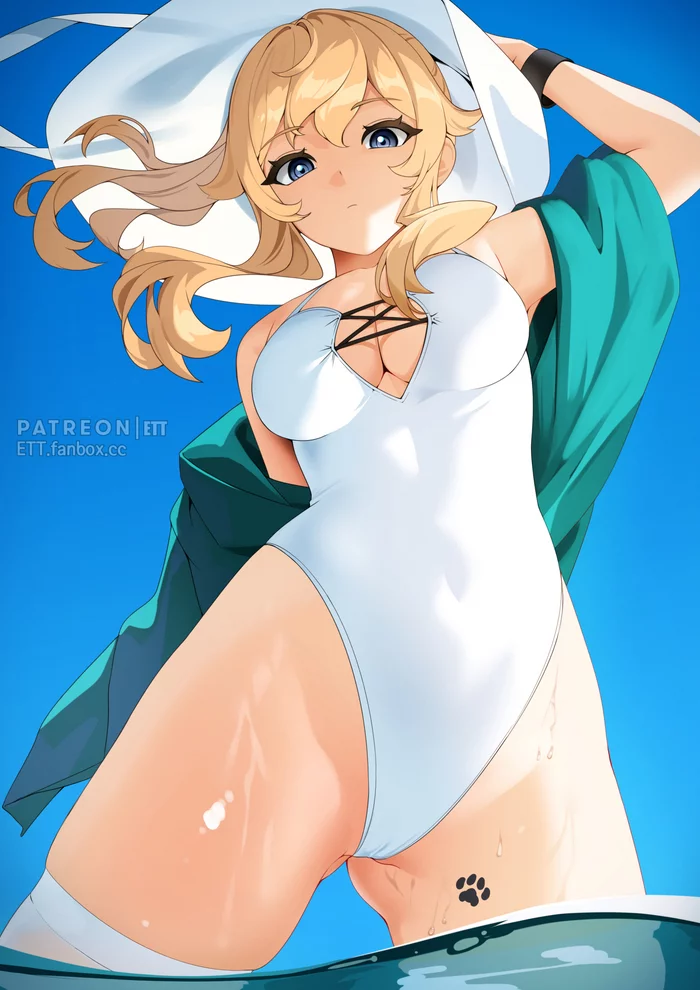 Jean - NSFW, Genshin impact, Jean, Art, Girls, Games, Anime, Anime art, Swimsuit, Ett