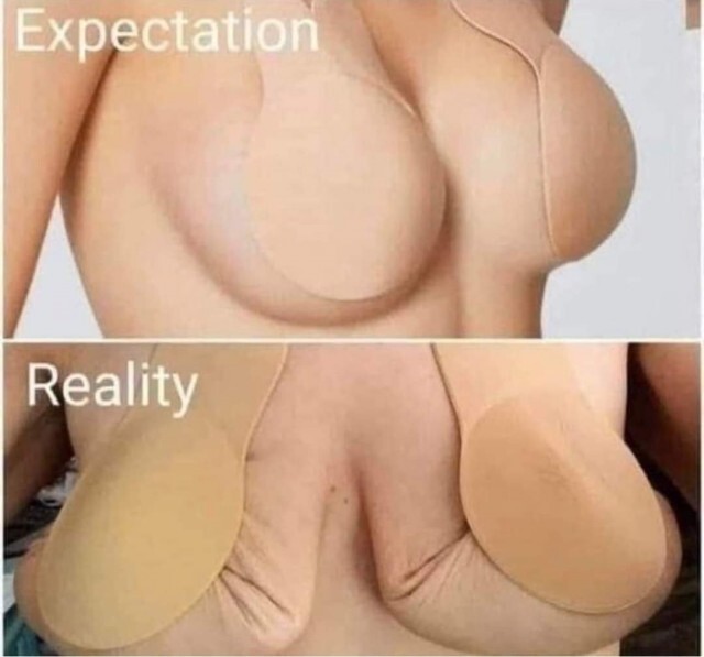 Expectation and reality - NSFW, Humor, The photo, Boobs, Abomination