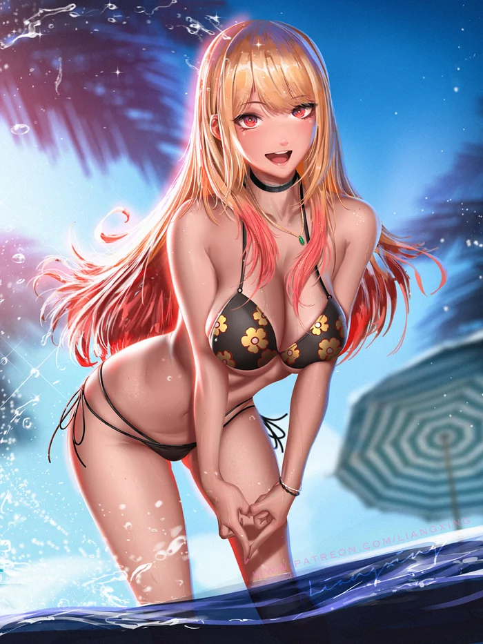 My Dress Up Darling - NSFW, Anime art, Anime, Art, Girls, Hand-drawn erotica, Bikini, Boobs, Liang xing, Sono Bisque Doll wa Koi wo Suru, Longpost, Kitagawa Marin