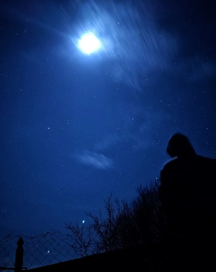 Night sky - My, Night, Mobile photography, Stars, moon, Xiaomi, Sky