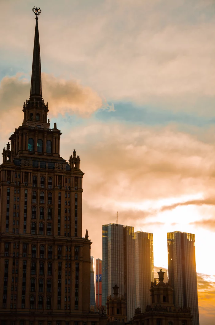 Sunset - My, Sunset, Ukraine Hotel, Moscow, The photo
