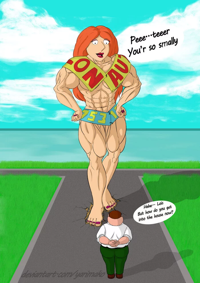 FMG - Giantess Lois Griffin - My, Muscleart, Giantess, Body-building, Lois Griffin, Family guy, Female muscle growth, FMG