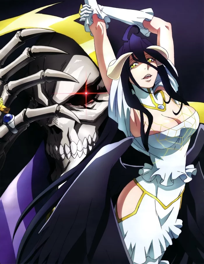 Ainz and Albedo - Art, Anime, Anime art, Overlord, Ainz ooal gown, Albedo, Succubus, Girl with Horns