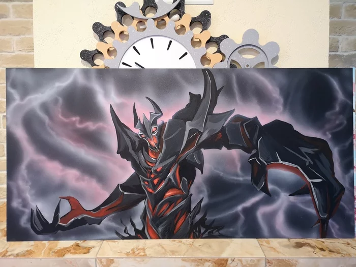 Shadow Fiend - Моё, Картина, Dota, Акрил, Рукоделие без процесса