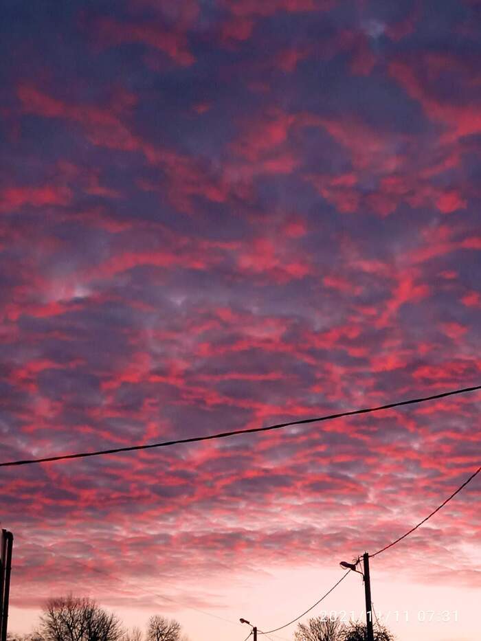 Native sky - My, Nature, Sky, Clouds, Sunset, Fog, dawn, Longpost