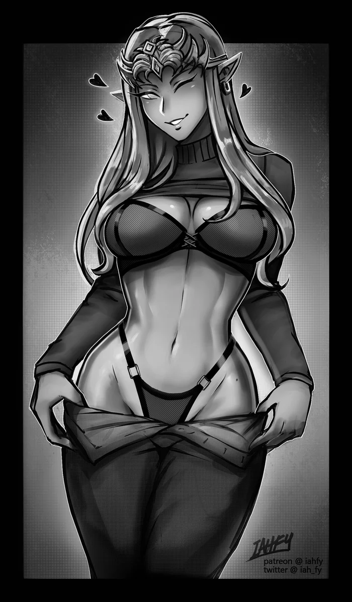 Princess Zelda - NSFW, Girls, Art, Princess zelda, The legend of zelda, Iahfy, Hand-drawn erotica, Underwear