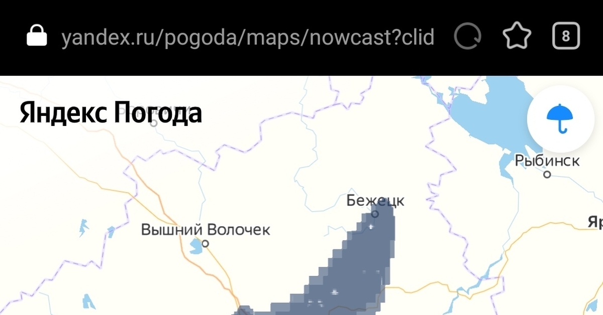 Карта осадков в вышнем волочке сегодня