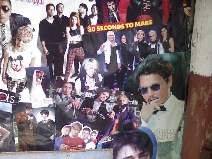 Shitty posters from magazines and a country sorter - My, Story, Poster, Youth, Childhood, Dacha, 30 seconds to mars, Harry Potter, Johnny Depp, Longpost, 2000s, 