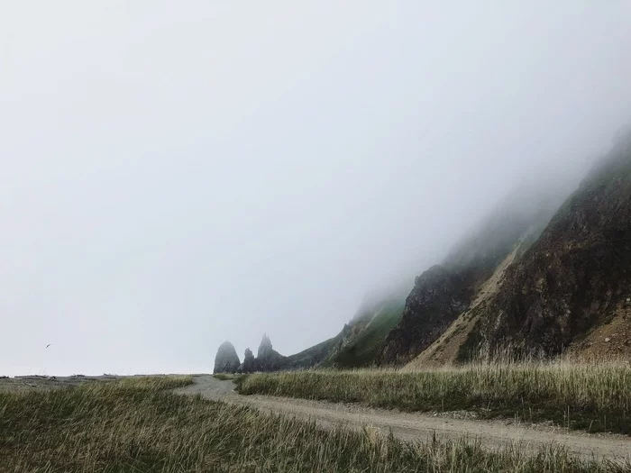 Magadan, coast of the Sea of Okhotsk, Cape Nyuklya - Magadan, Sea of ??Okhotsk, Headland, Fog, Travel across Russia, The nature of Russia, The photo