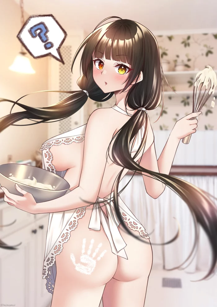 Cooking with Ro635 - NSFW, Anime, Anime art, Girls frontline, Ro635, Booty, Boobs, Hand-drawn erotica, Erotic