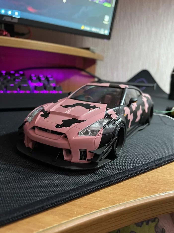 Scale model Nissan R35 GTR - My, Scale model, Auto, Nissan, Video, Soundless, Vertical video, Longpost