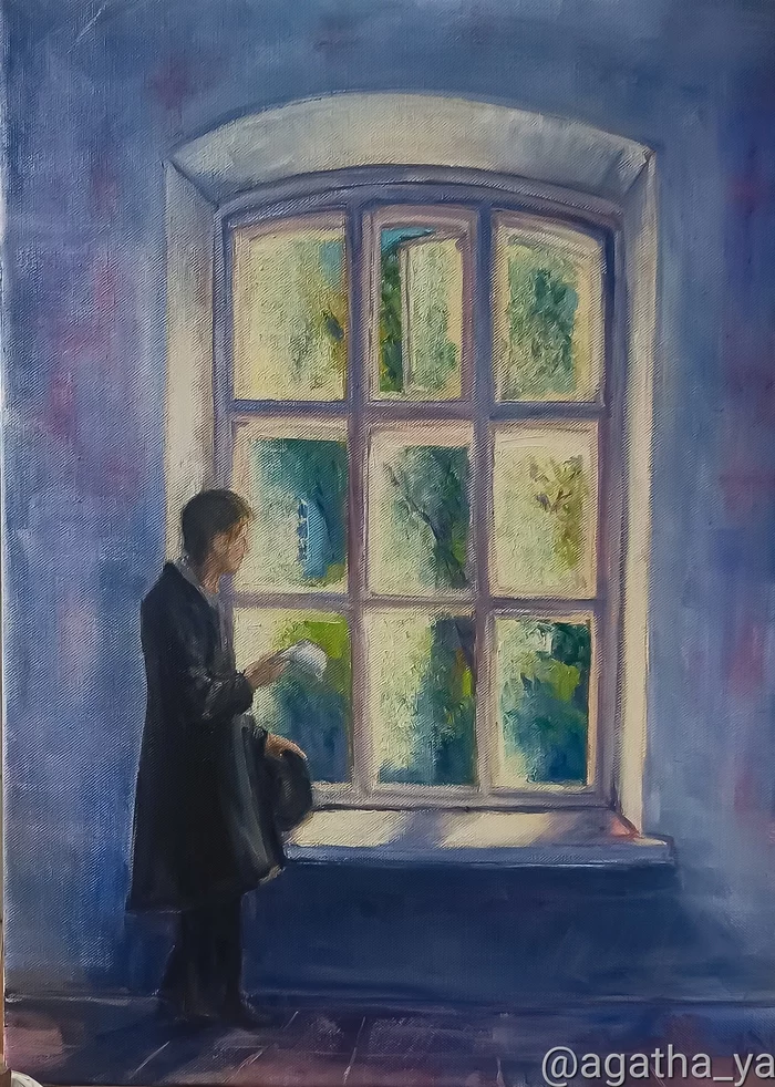 I want May... - My, Oil painting, Window, Khokhlovka, Painting