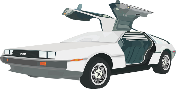 DeLorean DMC-12 by dmg_b , , Delorean, Adobe Illustrator, Flat design, , , , Delorean DMC 12