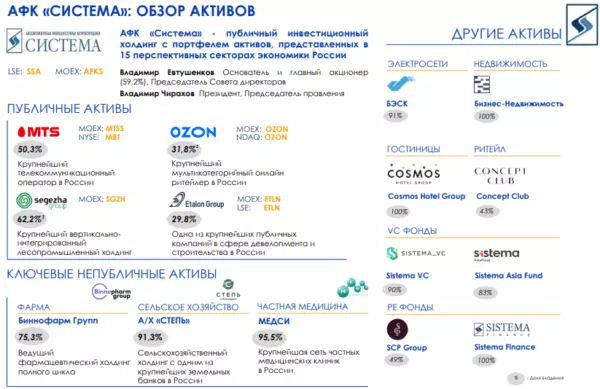 АФК СИСТЕМА. Разбор холдинга с помощью калькулятора - Моё, Система, Акции, Биржа, Оценка, Компания, МТС, Ozon, Длиннопост