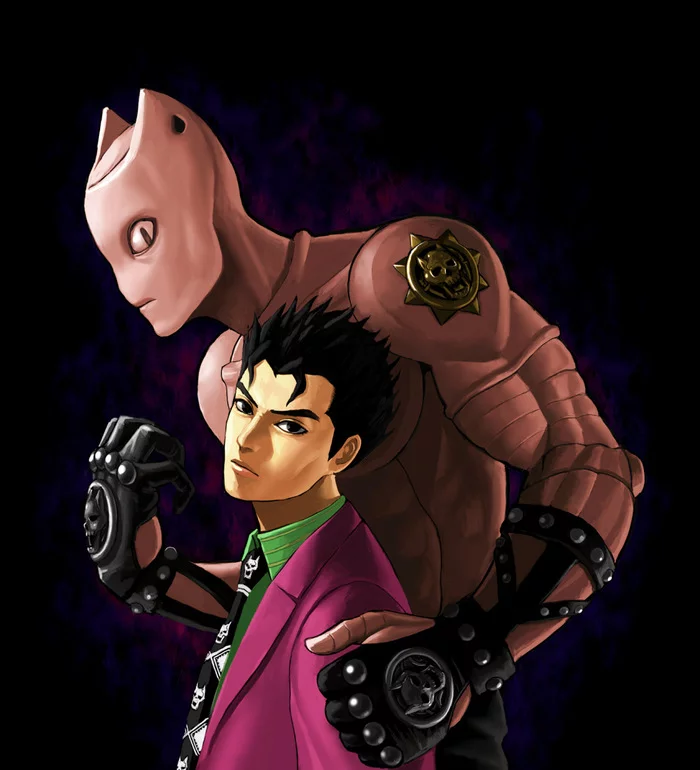 Well, where are the pens, well, where are your pens... - Anime, Anime art, Jojos bizarre adventure, Yoshikage Kira, Killer Queen, Longpost