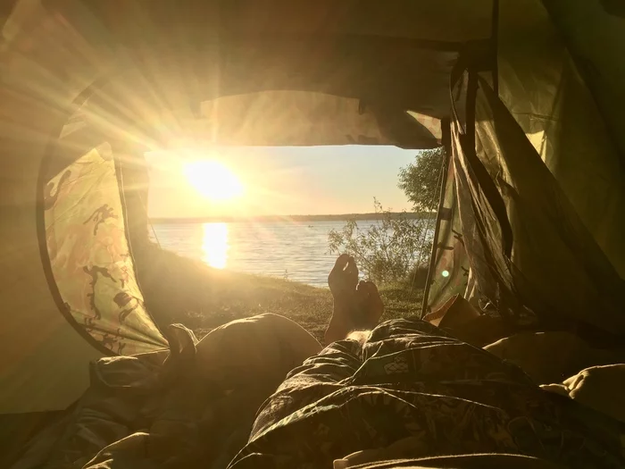 I will also do my part. In the wake of posts - My, Relaxation, Tent, Volga river, Sunset, A wave of posts