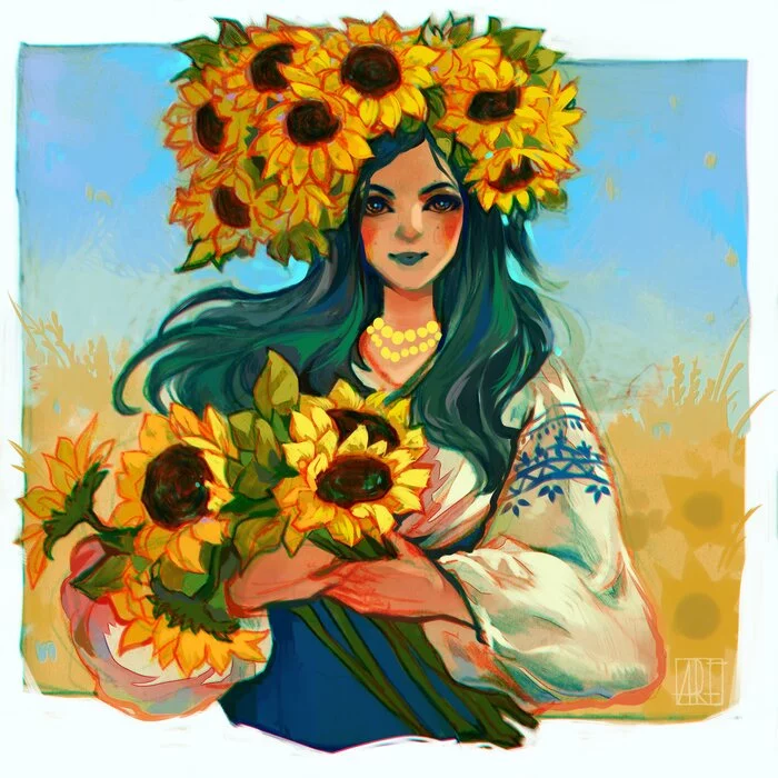 Ukraine! You're beautiful! - Art, Sunflower, Girls