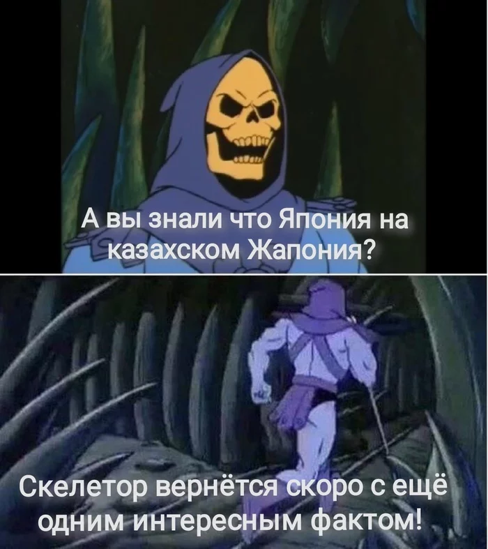 Fact from skeleton - Skeletor, Kazakh, Japan, Translation, Picture with text