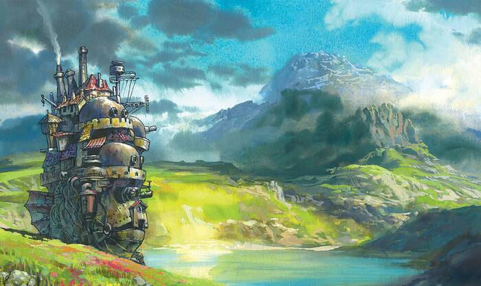Фоны из "Ходячего Замка" Аниме, Anime Art, Studio Ghibli, Ходячий замок Хаула, Длиннопост, Kazuo Oga