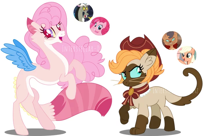 Pony-Merge! - My little pony, Art, MLP Discord, Pinkie pie, Applejack, Capper