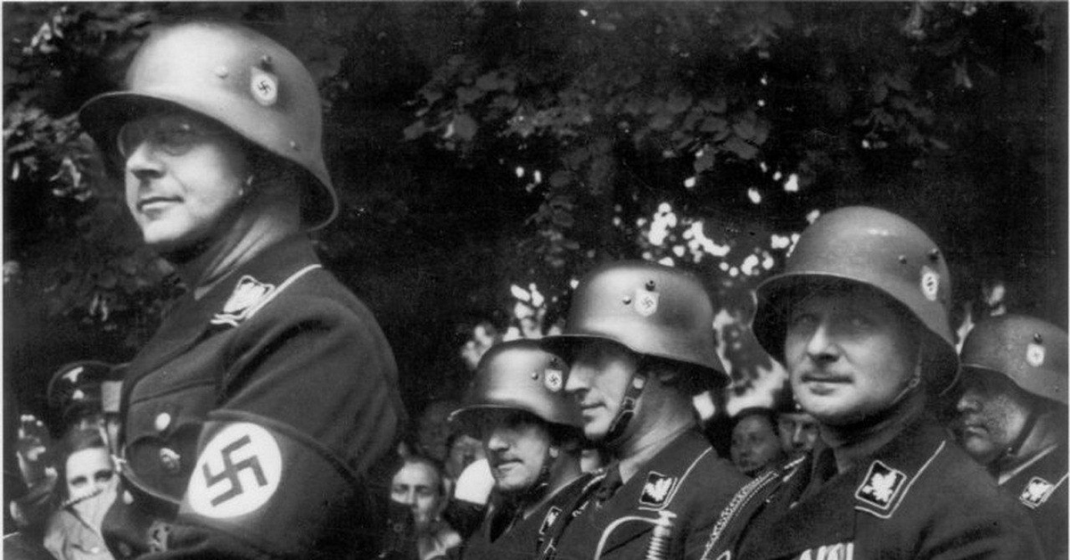 Фашистские отряды. Солдаты СС третьего рейха. СС 3 Рейх. Гиммлер в каске.