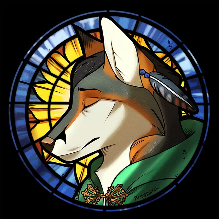 Stained glass avatars - Furry, Furry fox, Furry wolf, Furry cat, Furry deer, Furry mouse, Furry Bird, Furry dragon, Furry goat, Furry tiger, Furry dog, Avatar, Stained glass, Digital drawing, Art, A selection, Longpost