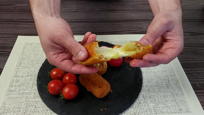 Potato croquettes with bacon - My, Video recipe, Recipe, Cooking, Preparation, Dinner, Snack, Yummy, Video, Youtube, Longpost