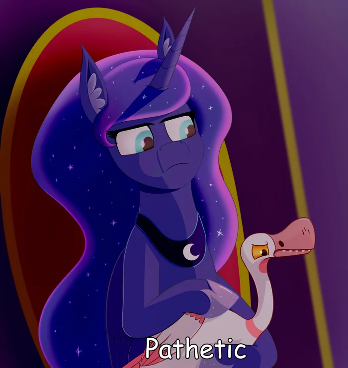 Pathetic - Моё, My Little Pony, Арт, Princess Luna, Мемы