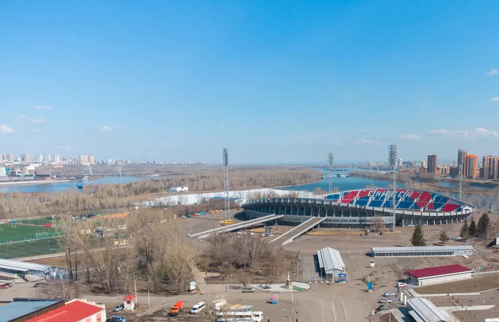 Unique architecture of sports facilities in Krasnoyarsk - My, Siberia, The photo, Nature, Krasnoyarsk, The park, Architecture, Sport, Yenisei, FC Enisey