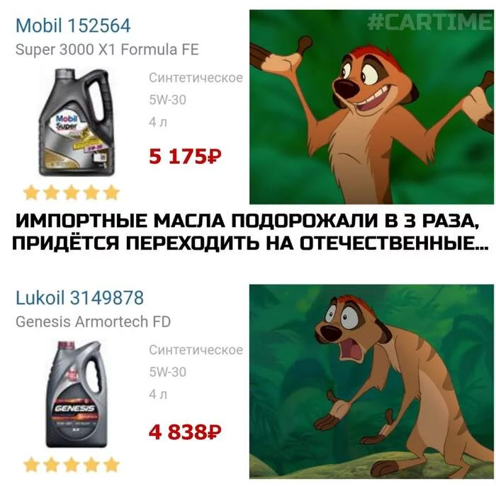 Prices are not falling... - My, Memes, Auto, Motor oil, Prices, Mobil 1, Lukoil, Picture with text