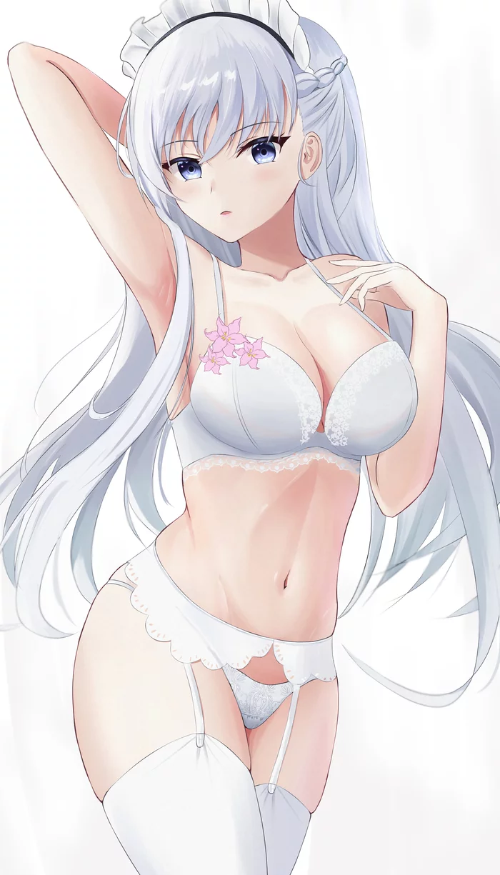 Belfast - NSFW, Anime, Anime art, Azur lane, Belfast, Underwear, Boobs, Pantsu, Stockings, Hand-drawn erotica, Erotic