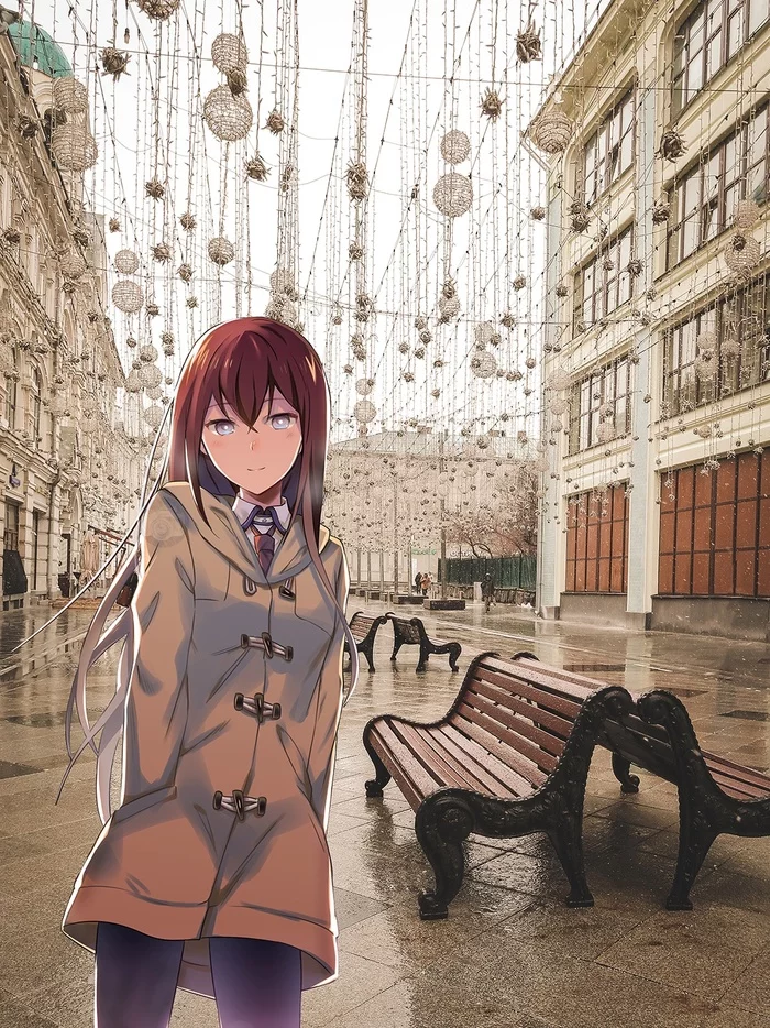 Anime chan in the city - My, Art, Anime, Arbat, 2D Among Us, Anime madskillz, Steins gate, Kurisu makise