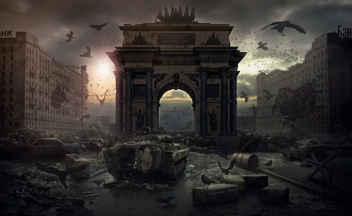 Triumphal Arch - Art, Moscow, Triumphal Arch, Post apocalypse